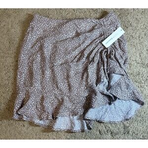 Urban Heart Romantic Skirt Women's Size Small Brown Drawstring Rouched Boho